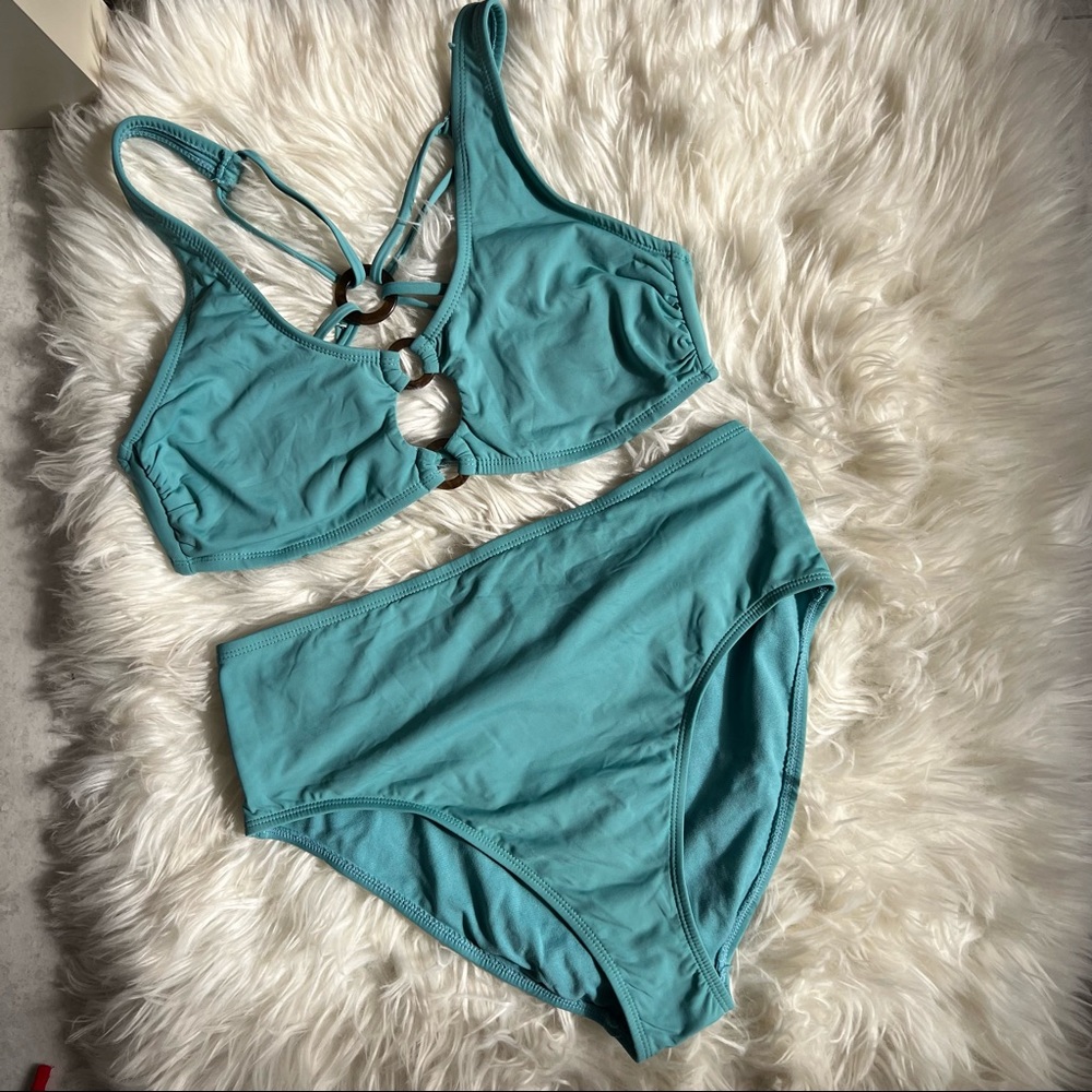 Time and Tru High Waisted Cutout Bikini